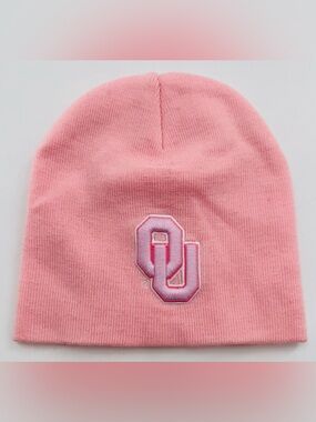 Oklahoma Sooners OU Pink Beanie Winter Hat Cap NCAA Breast Cancer Awareness NEW